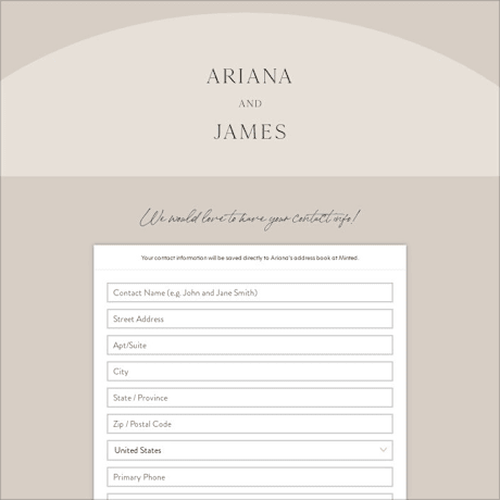 Digital Wedding Address Collection Cards