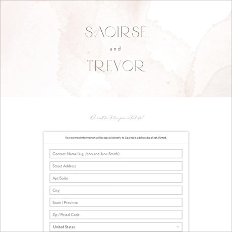 Digital Wedding Address Collection Cards