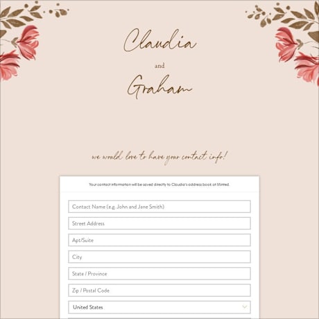 Digital Wedding Address Collection Cards