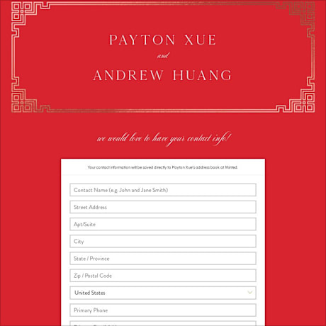 Digital Wedding Address Collection Cards