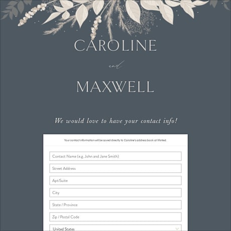 Digital Wedding Address Collection Cards