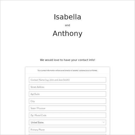 Digital Wedding Address Collection Cards