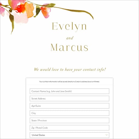 Digital Wedding Address Collection Cards