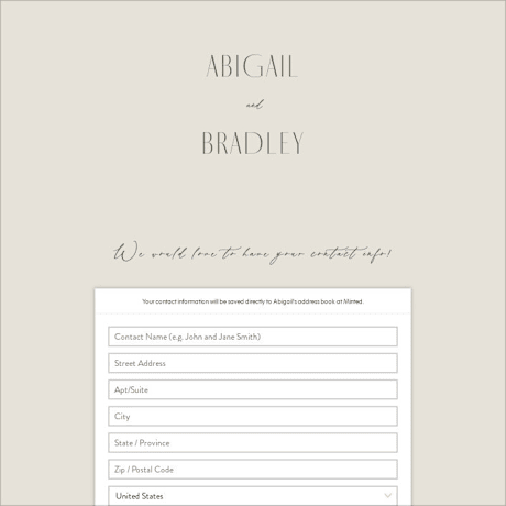 Digital Wedding Address Collection Cards