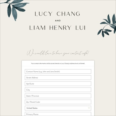 Digital Wedding Address Collection Cards