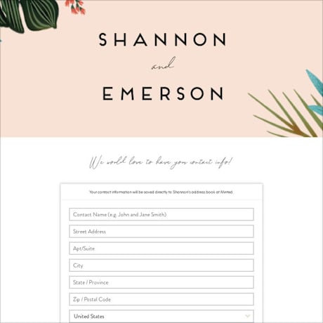 Digital Wedding Address Collection Cards