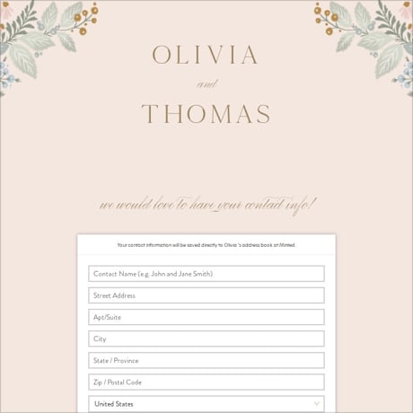 Digital Wedding Address Collection Cards