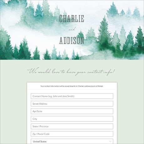 Digital Wedding Address Collection Cards