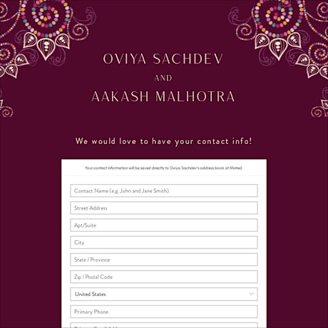 Digital Wedding Address Collection Cards