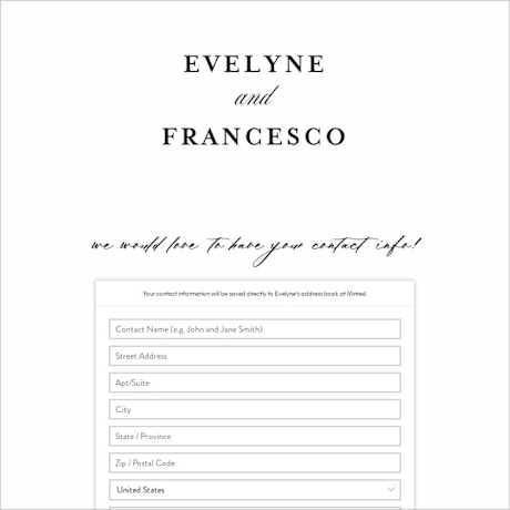 Digital Wedding Address Collection Cards