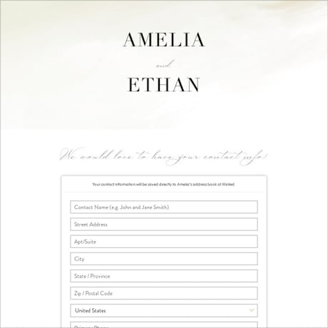 Digital Wedding Address Collection Cards