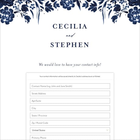 Digital Wedding Address Collection Cards