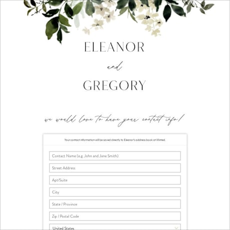 Digital Wedding Address Collection Cards