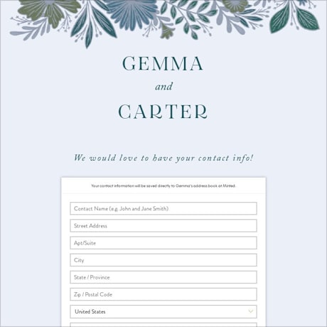 Digital Wedding Address Collection Cards