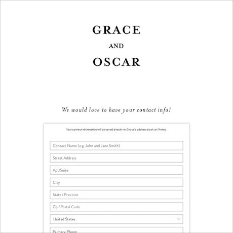 Digital Wedding Address Collection Cards