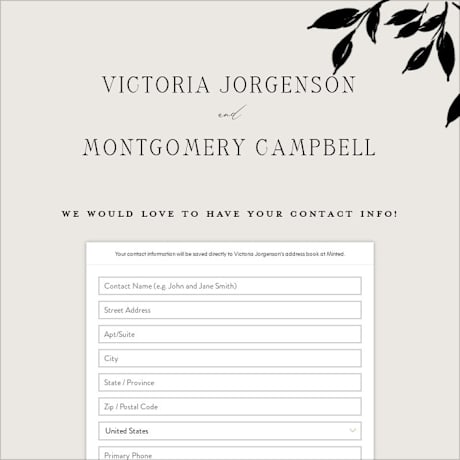Digital Wedding Address Collection Cards