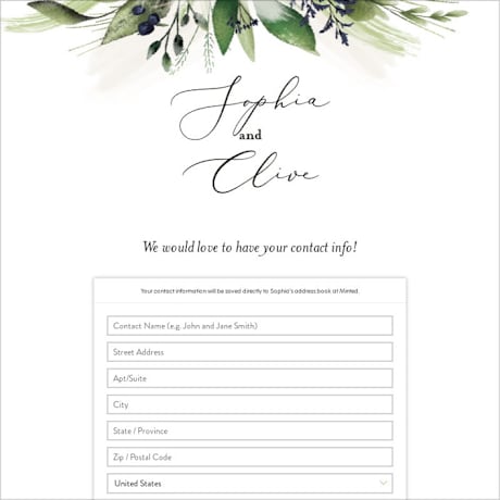 Digital Wedding Address Collection Cards