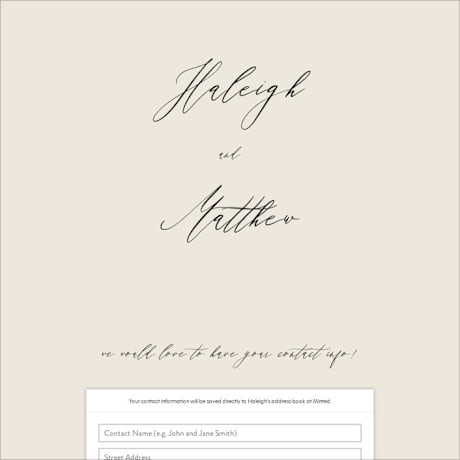 Digital Wedding Address Collection Cards