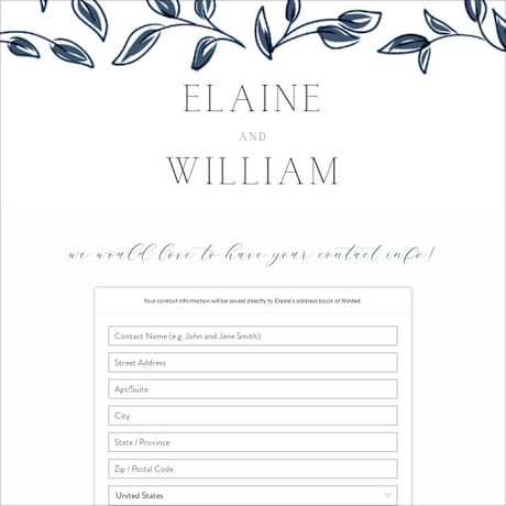 Digital Wedding Address Collection Cards