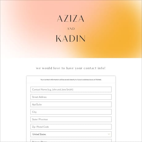 Digital Wedding Address Collection Cards