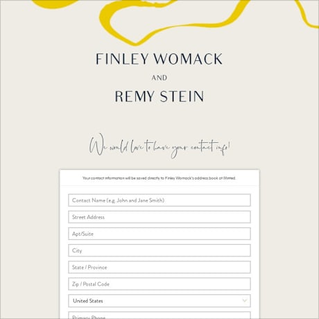 Digital Wedding Address Collection Cards