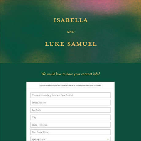 Digital Wedding Address Collection Cards