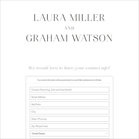 Digital Wedding Address Collection Cards