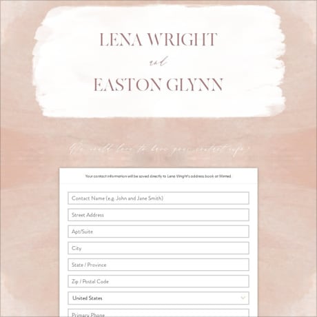 Digital Wedding Address Collection Cards