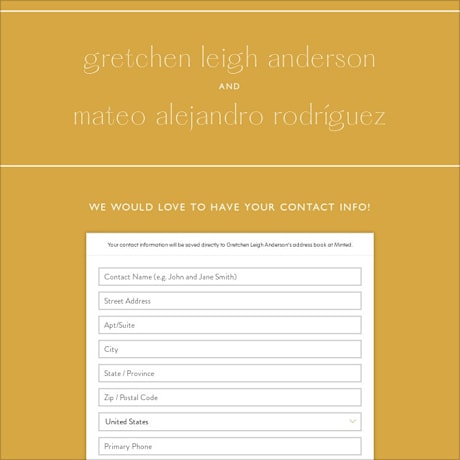 Digital Wedding Address Collection Cards