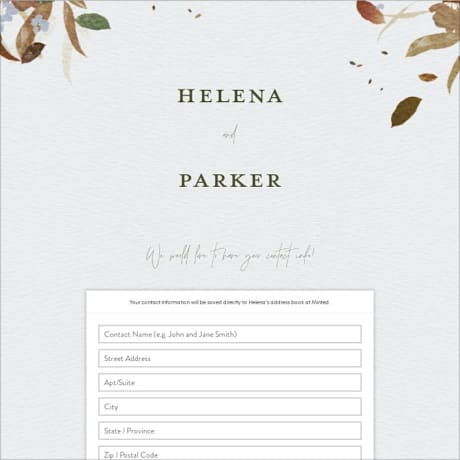 Digital Wedding Address Collection Cards