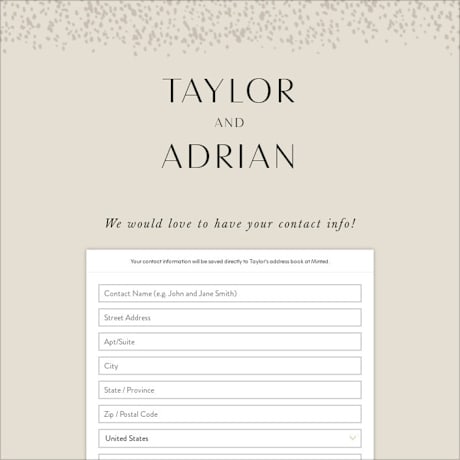 Digital Wedding Address Collection Cards