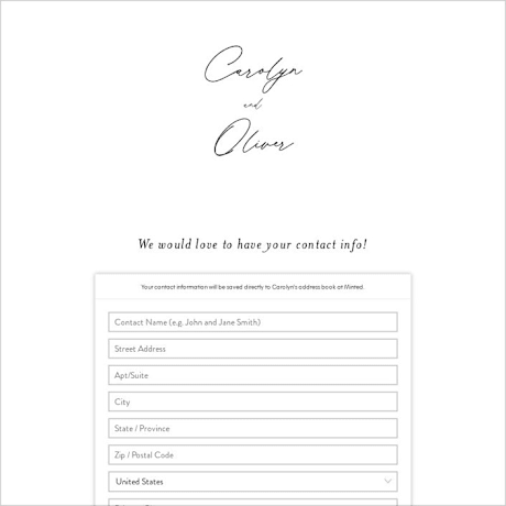 Digital Wedding Address Collection Cards