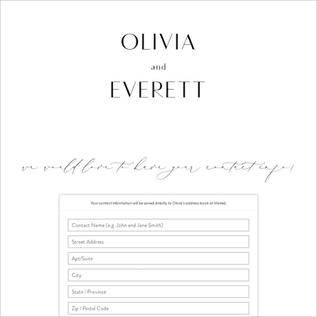 Digital Wedding Address Collection Cards