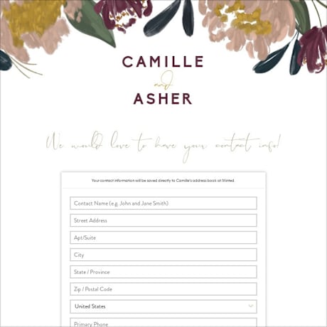 Digital Wedding Address Collection Cards