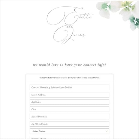 Digital Wedding Address Collection Cards