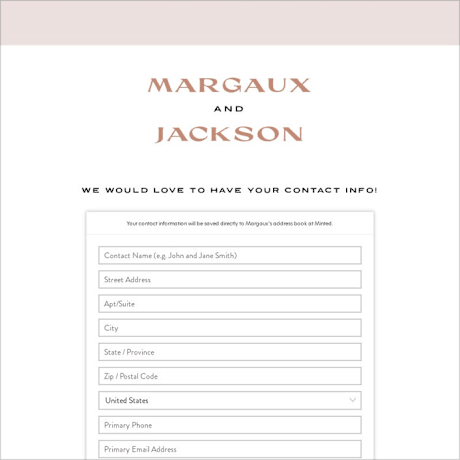 Digital Wedding Address Collection Cards