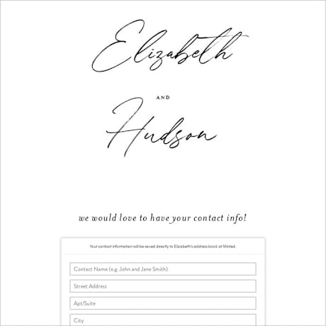 Digital Wedding Address Collection Cards
