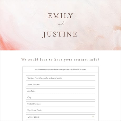 Digital Wedding Address Collection Cards