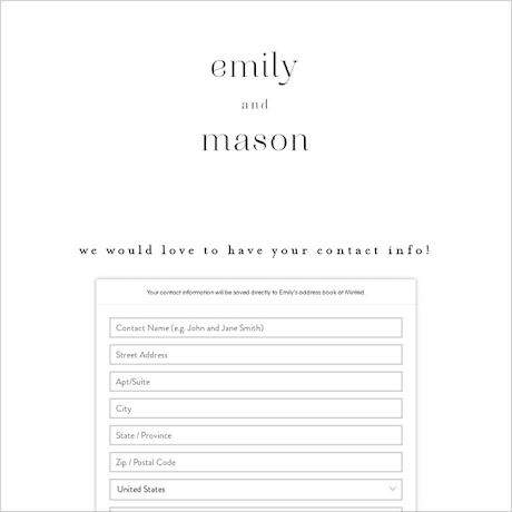 Digital Wedding Address Collection Cards