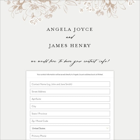 Digital Wedding Address Collection Cards