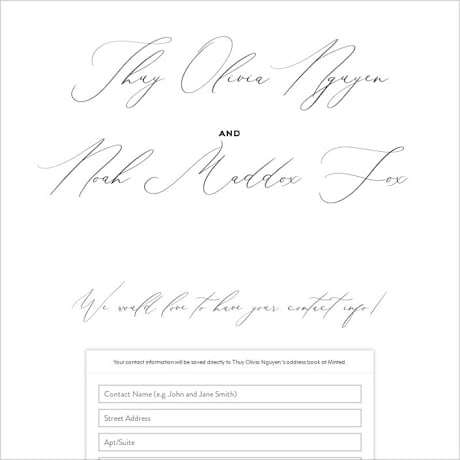 Digital Wedding Address Collection Cards