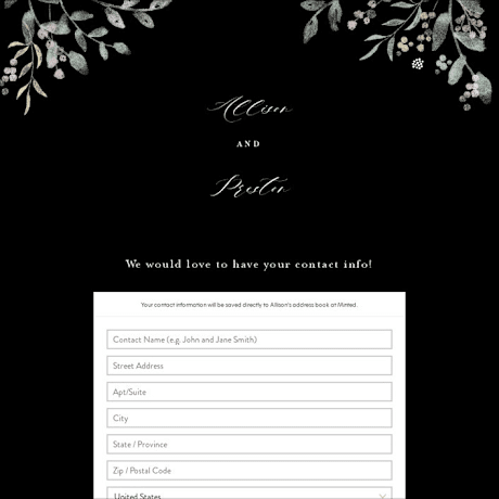 Digital Wedding Address Collection Cards