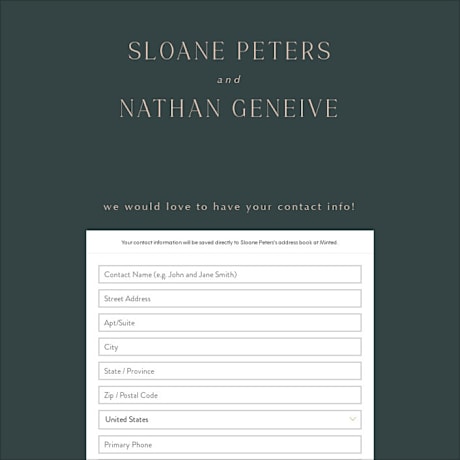 Digital Wedding Address Collection Cards