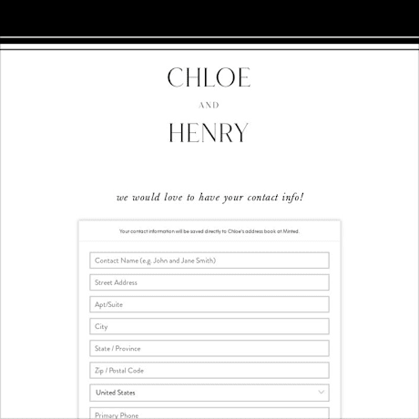 Digital Wedding Address Collection Cards