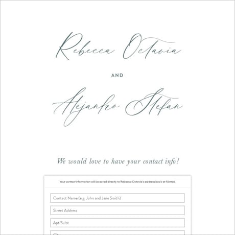 Digital Wedding Address Collection Cards