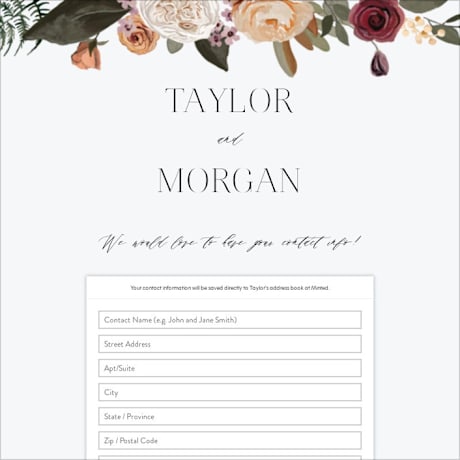 Digital Wedding Address Collection Cards