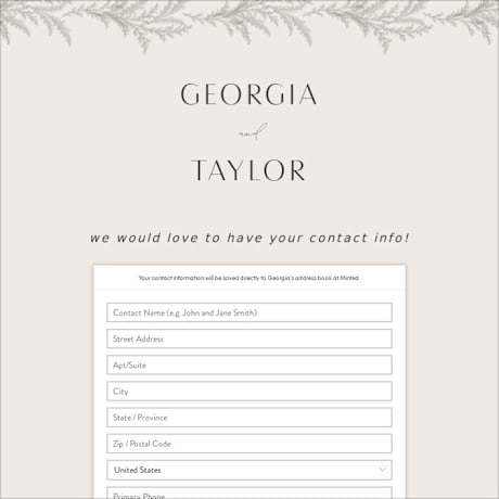 Digital Wedding Address Collection Cards