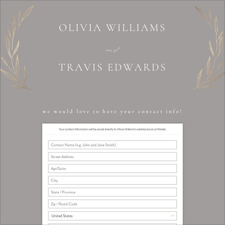 Digital Wedding Address Collection Cards