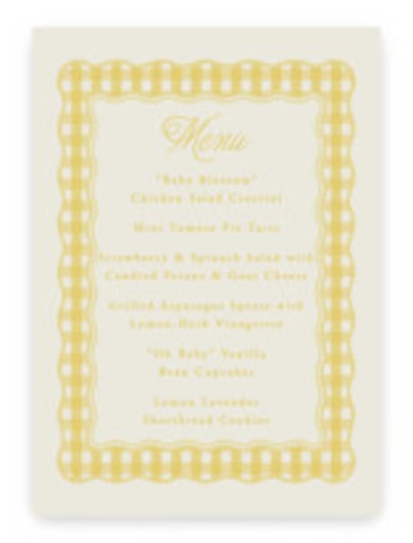 Baby Shower Menu Signs