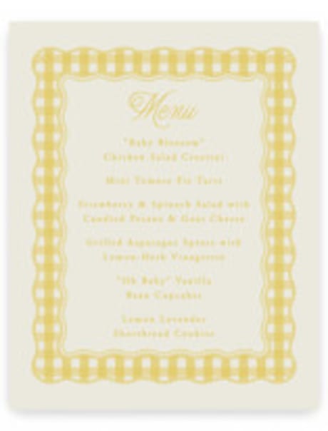 Baby Shower Menu Signs